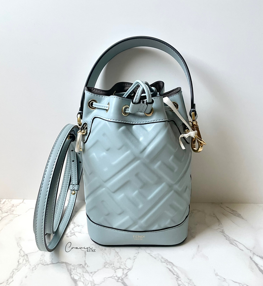 Fendi leather embossed mon Tresor bucket bag