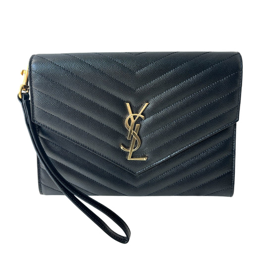 Saint Laurent Cassandre Matelasse Flap Clutch