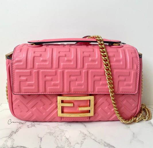 Fendi midi baguette bag pink