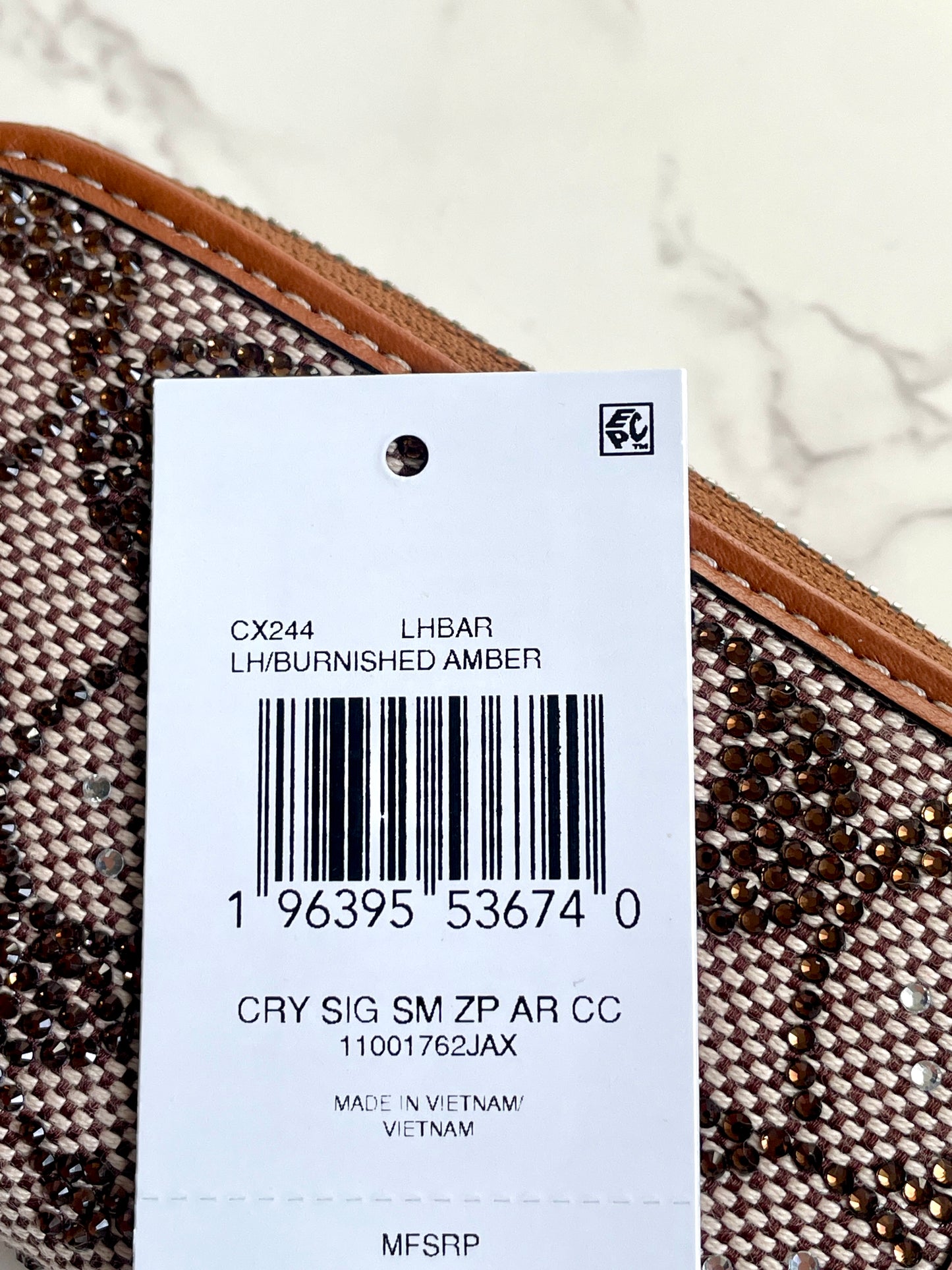 Coach Jacquard Crystal Card Case