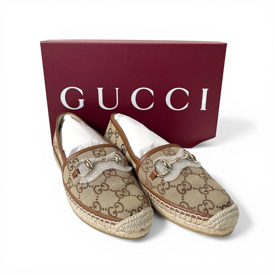Gucci Horsebit GG Canvas Espadrilles