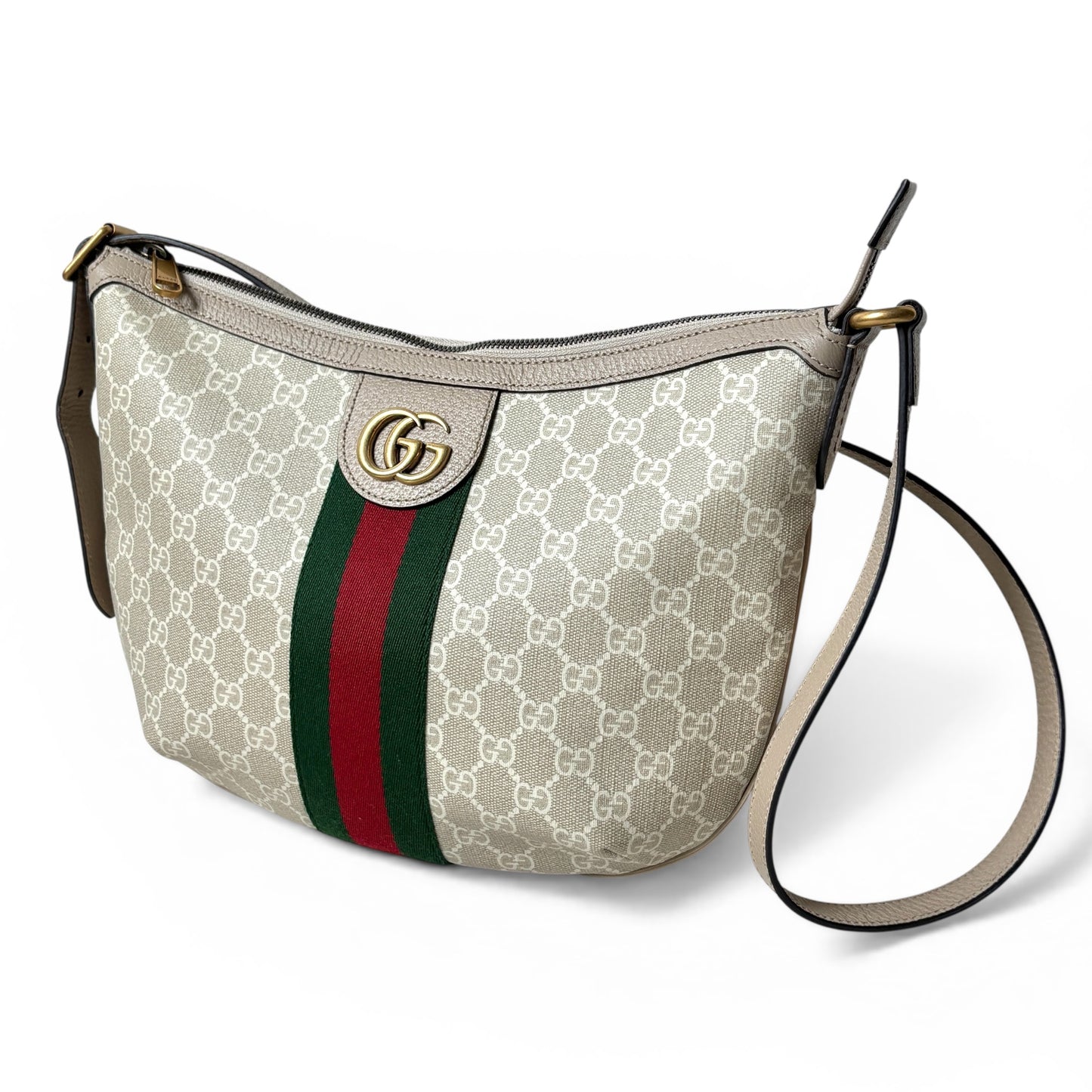 Gucci GG Supreme Half Moon Hobo Shoulder Bag