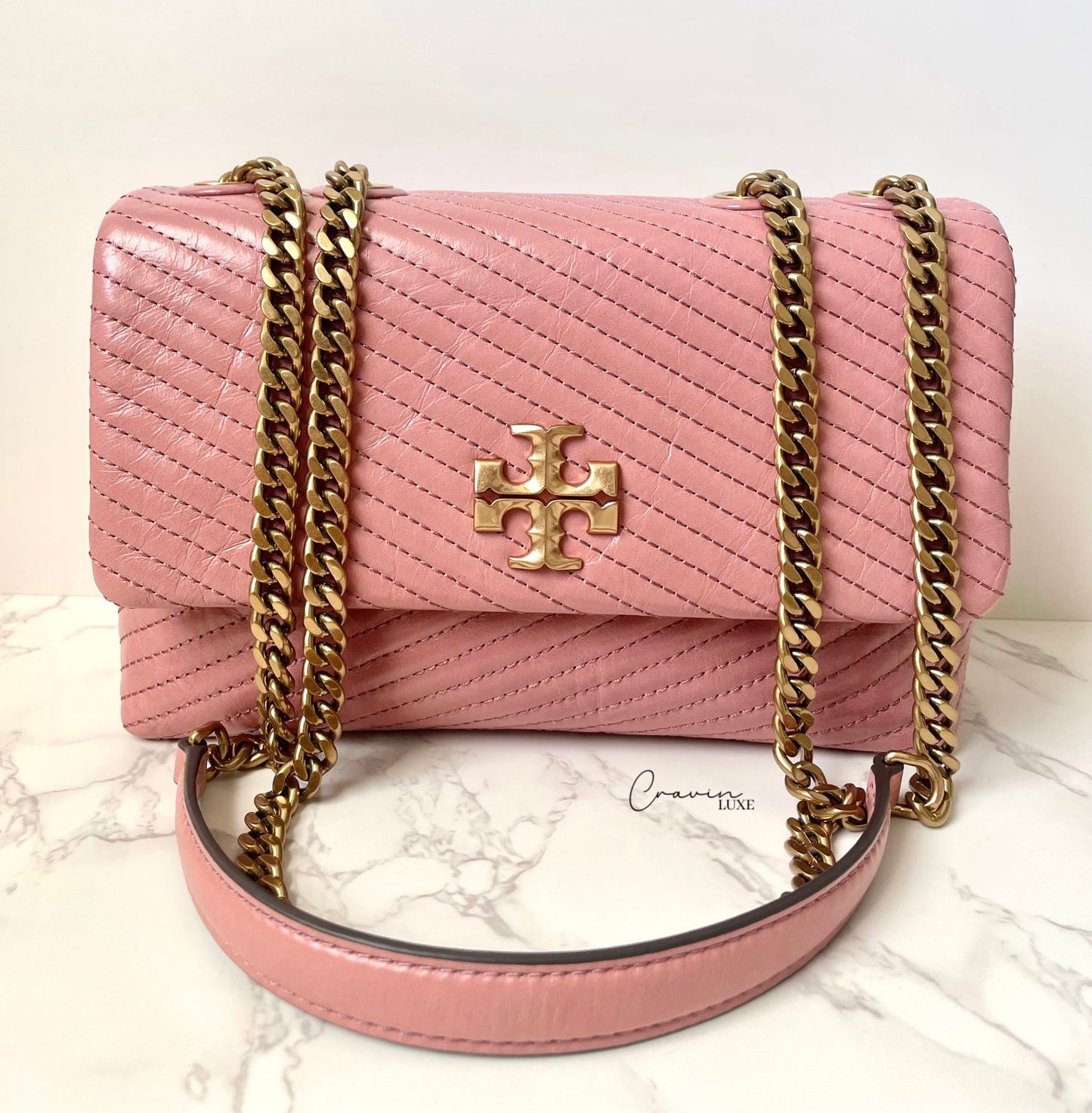 Tory Burch Kira Moto Quilt Small Convertible Shoulder Bag