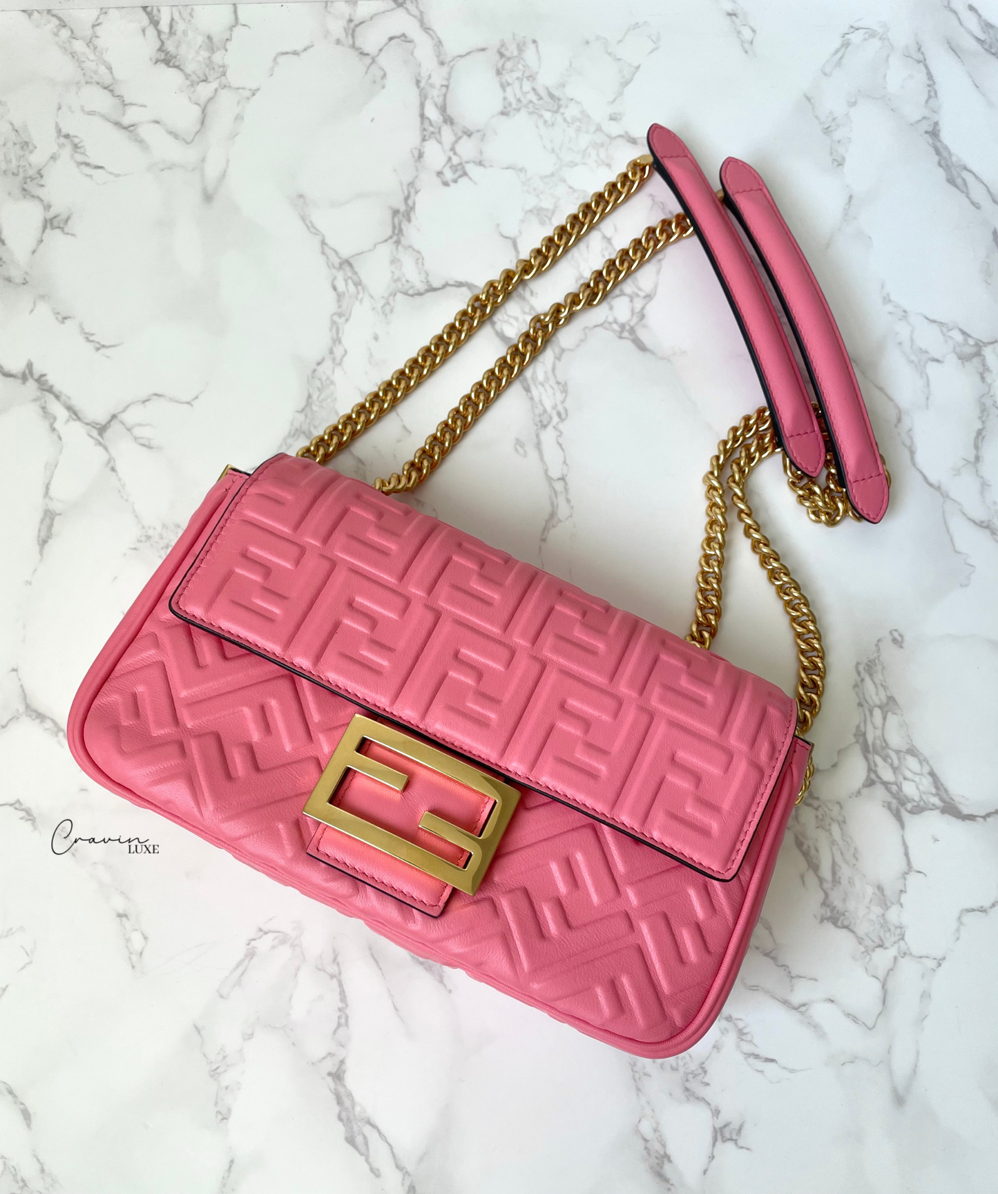 Fendi Leather Midi Baguette