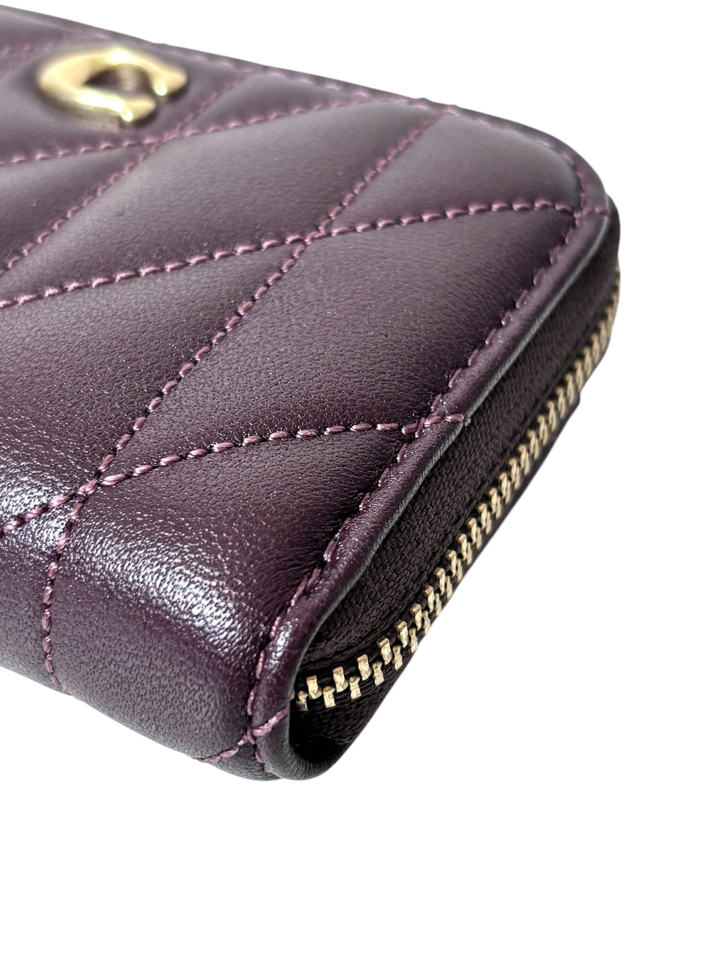Coach Quilted Zip Card Case