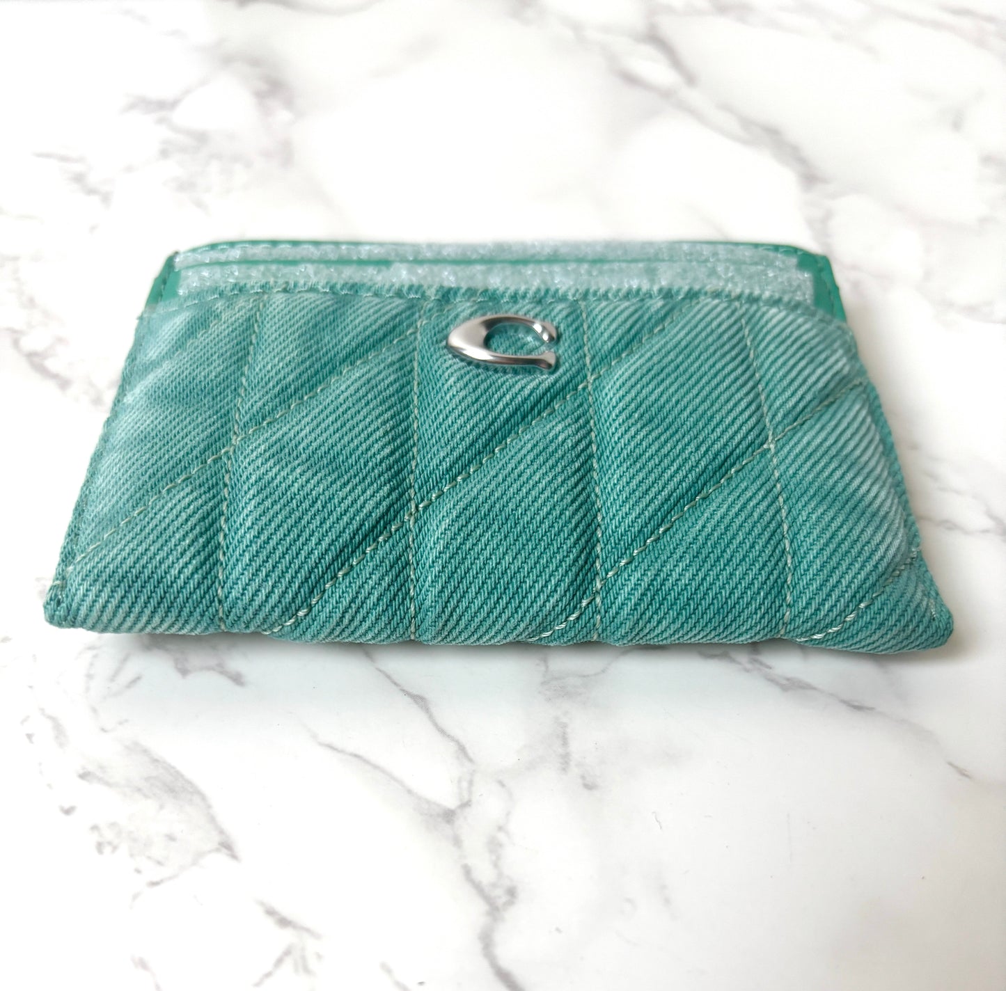 Coach Quilted Denim Card Holder