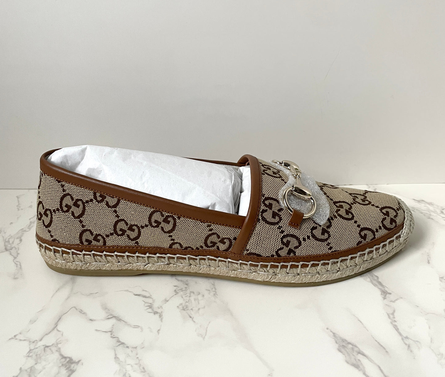 Gucci Horsebit GG Canvas Espadrilles