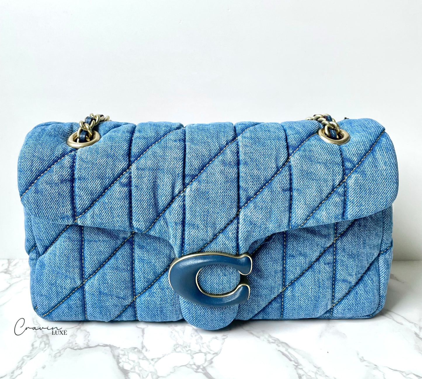 Coach Tabby Quilted 26 in Denim