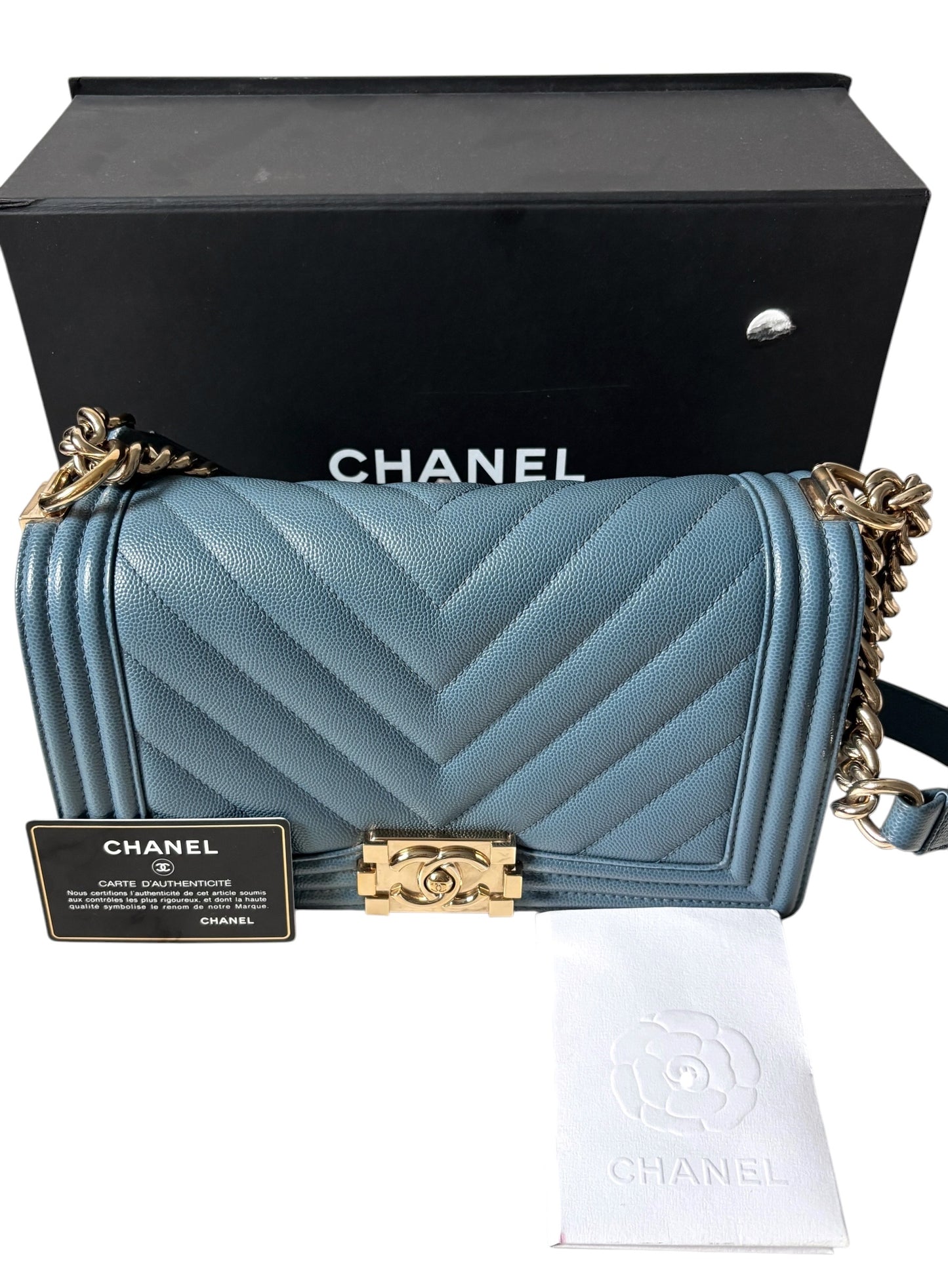 Chanel Boy Bag Caviar Old Medium