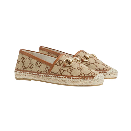 Gucci Horsebit GG Canvas Espadrilles