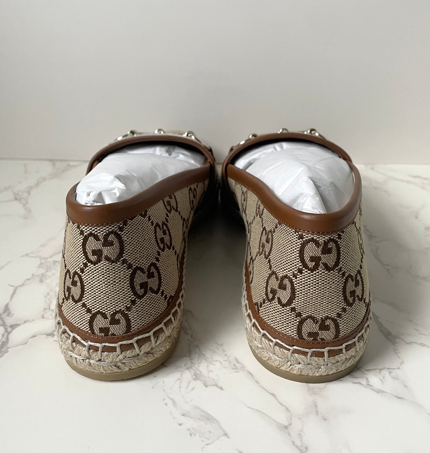 Gucci Horsebit GG Canvas Espadrilles