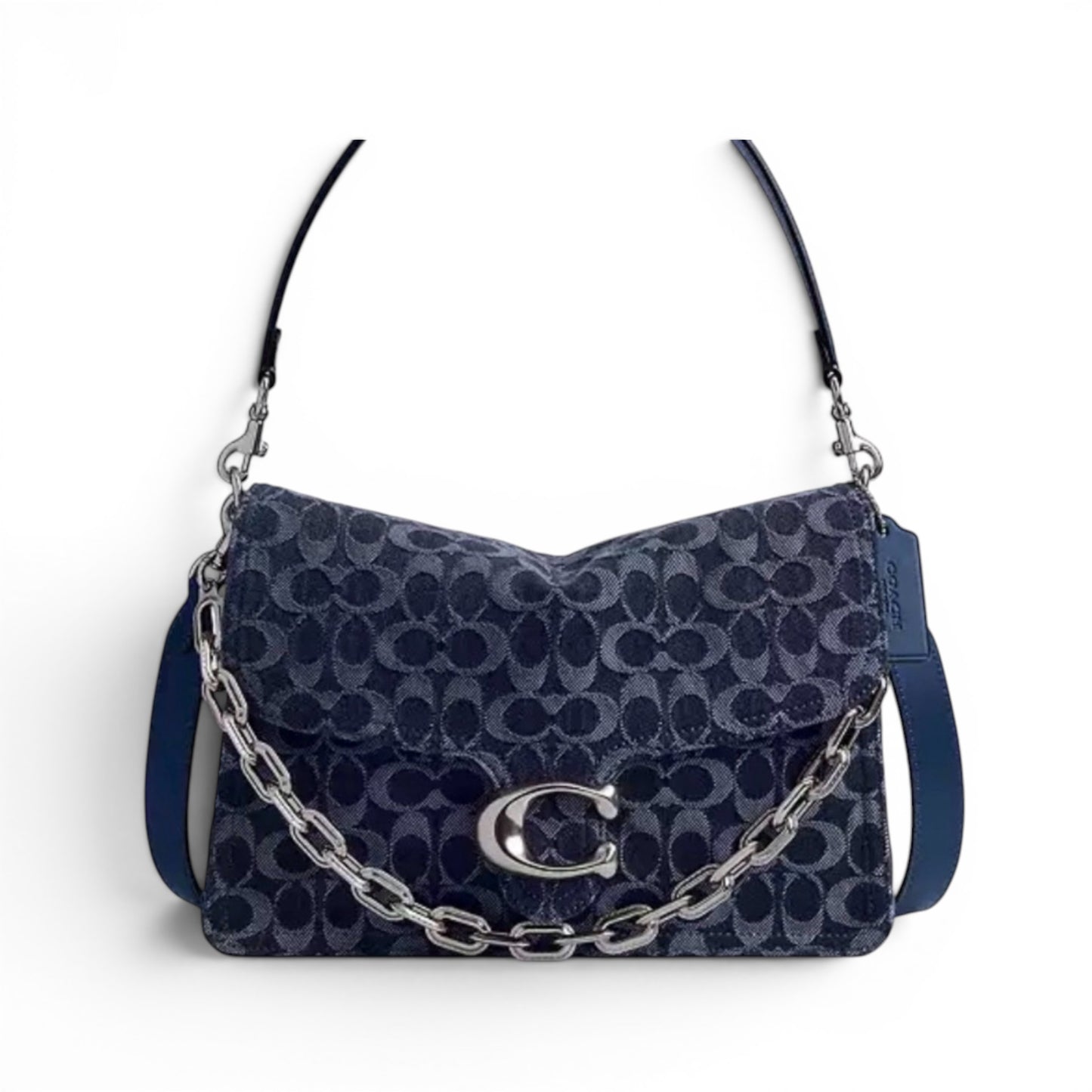 Coach Washed Signature Denim Chain Tabby 30