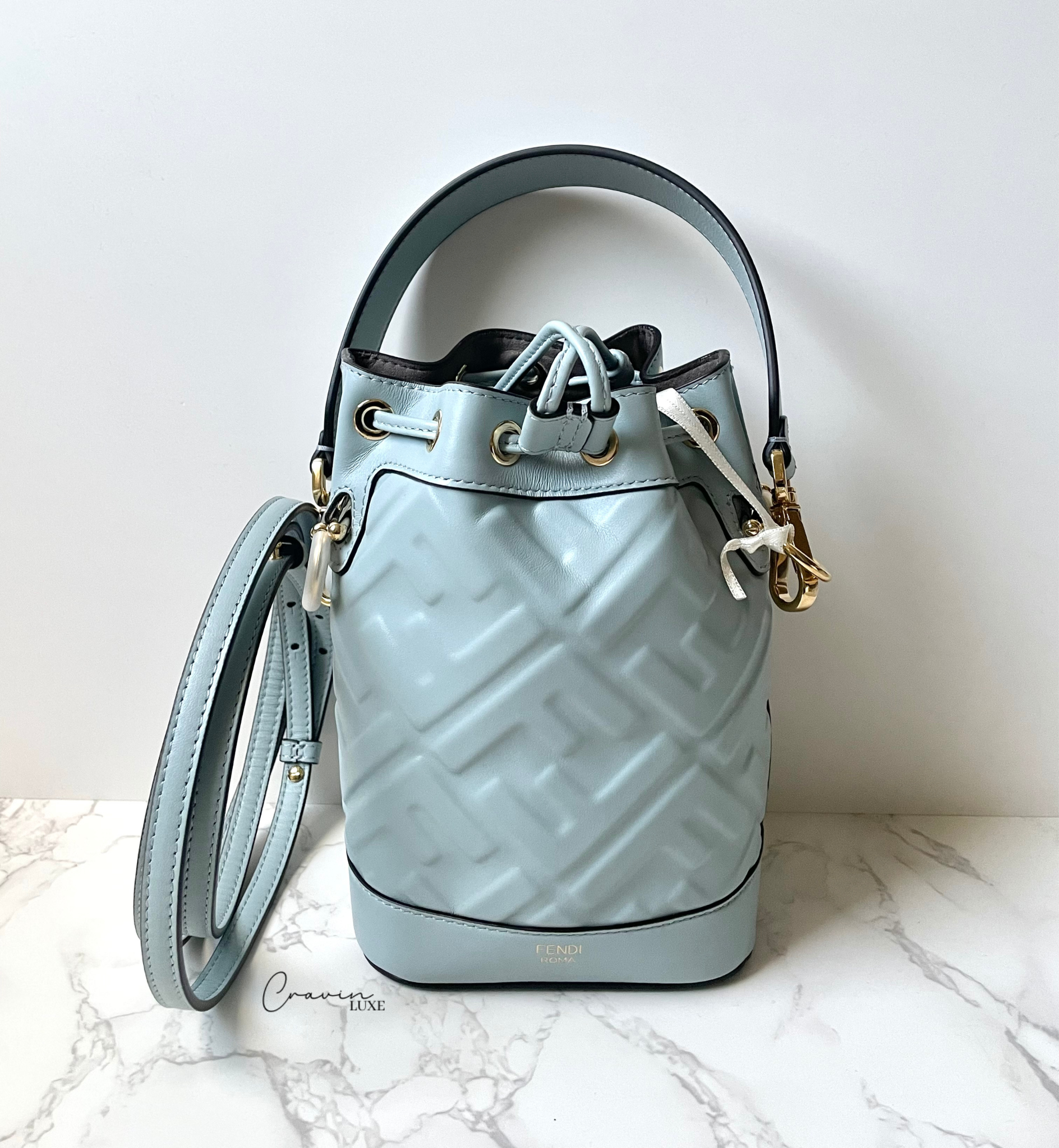 Fendi leather embossed mon Tresor bucket bag 