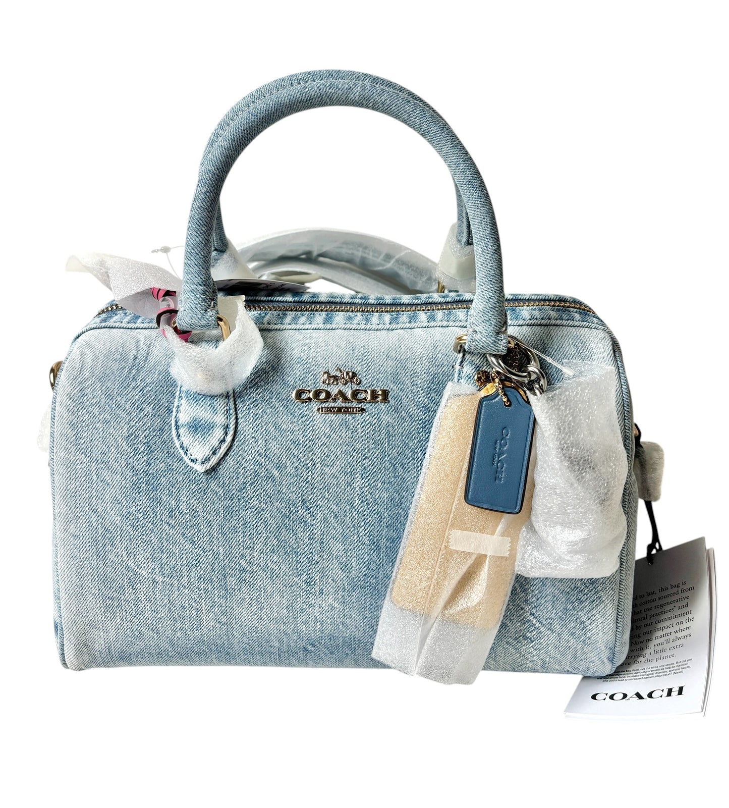Coach Medium Rowan Satchel in Loved Denim