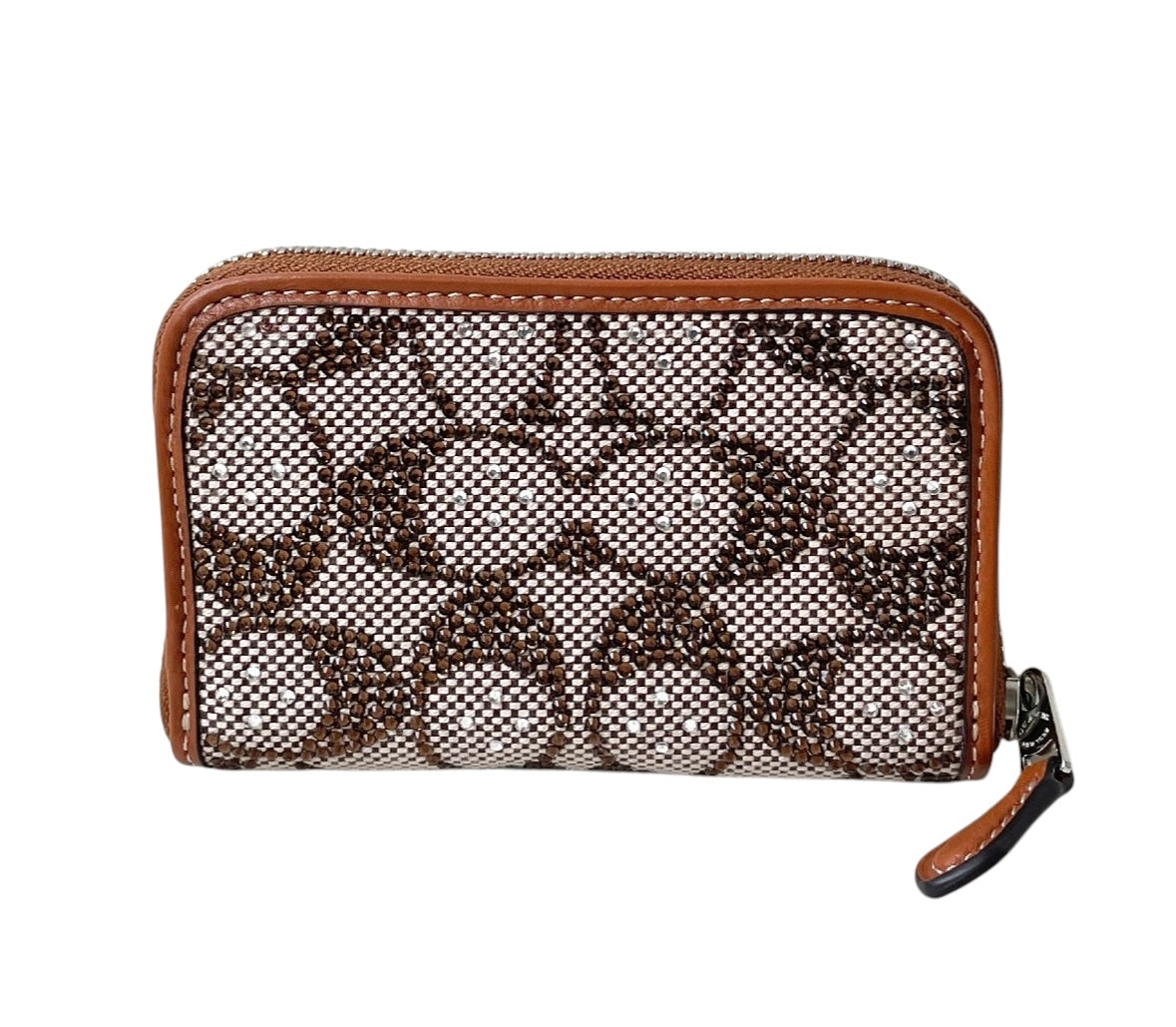 Coach Jacquard Crystal Zip Card Case