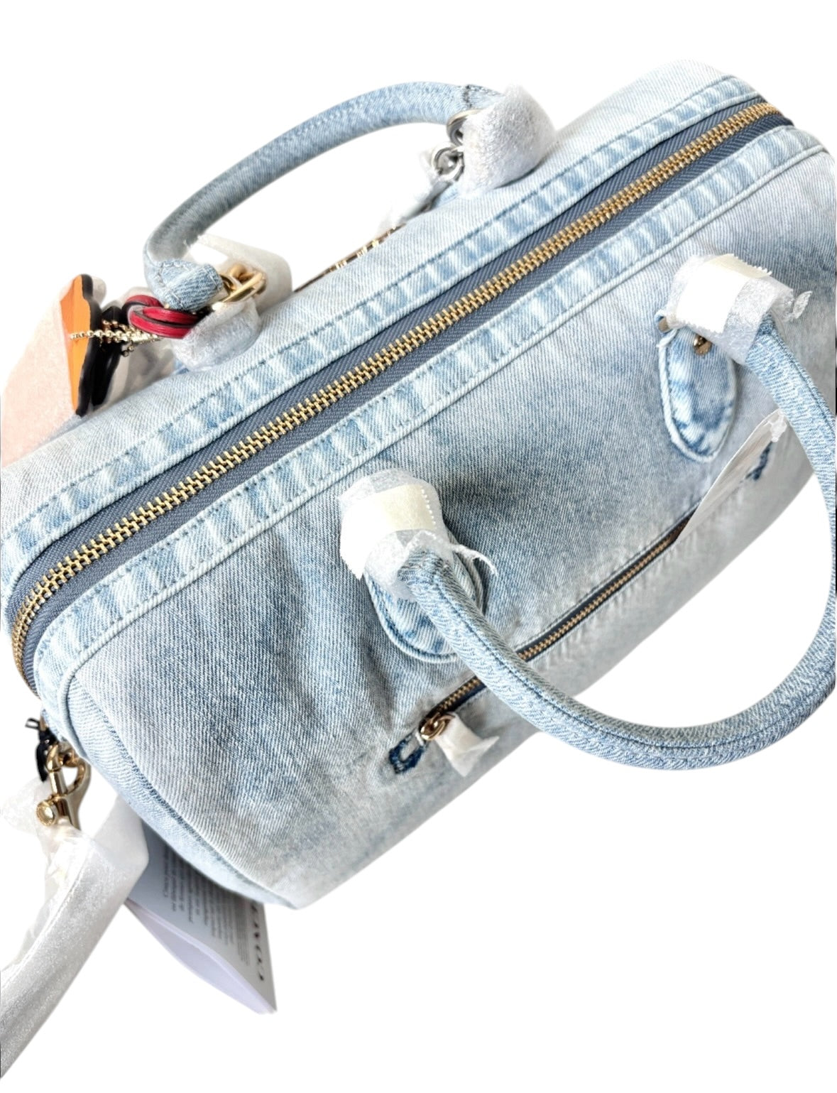 Coach Large Rowan Satchel in Loved Denim