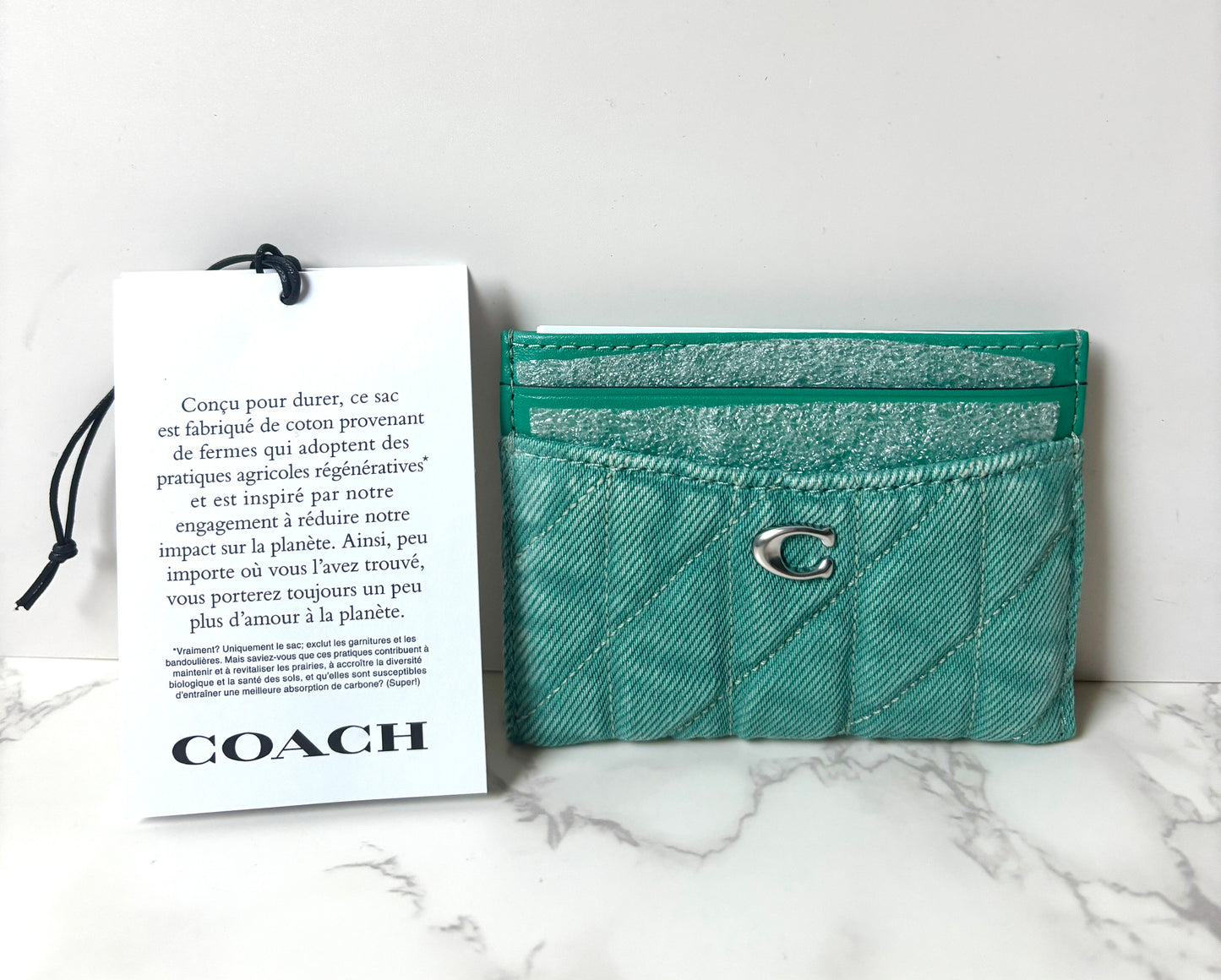 Coach Quilted Denim Card Holder