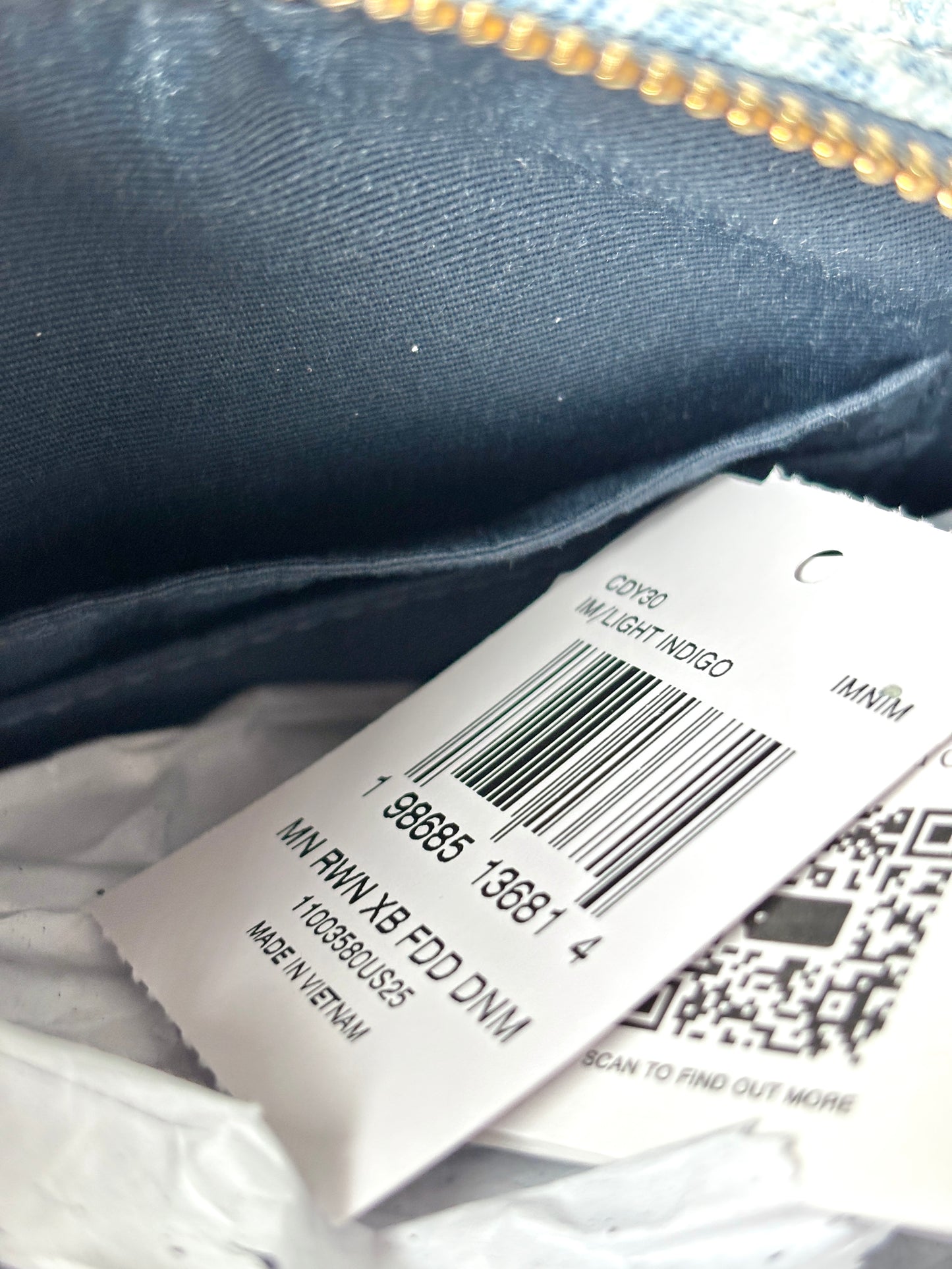 Coach Mini Rowan Crossbody Bag In Loved Denim