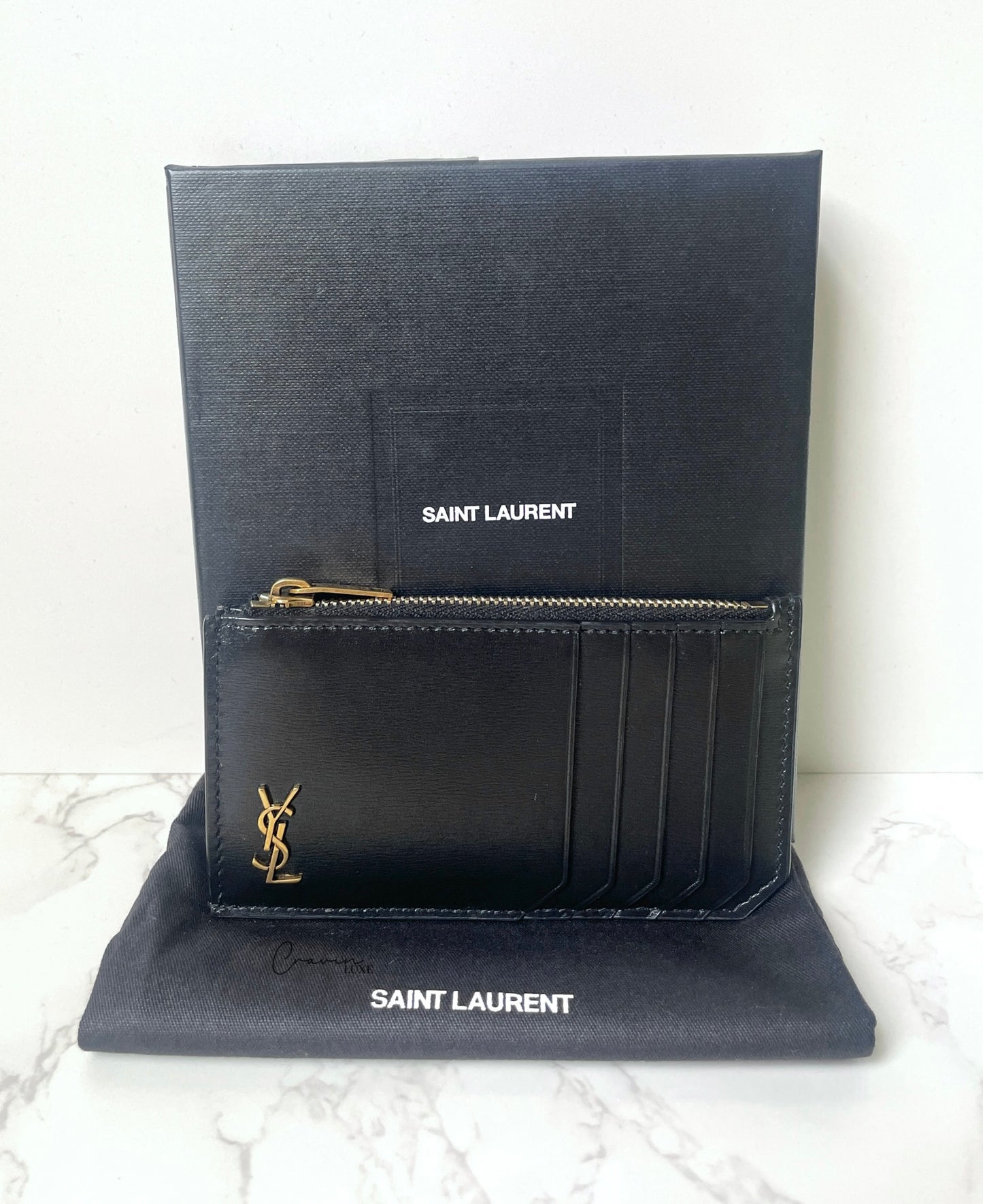 Saint Laurent Zipped Fragments Card Case