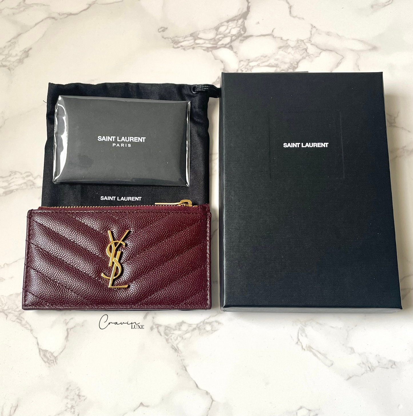 Saint Laurent Zipped Fragments Card Case