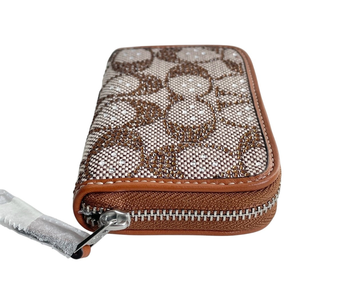 Coach Jacquard Crystal Zip Card Case