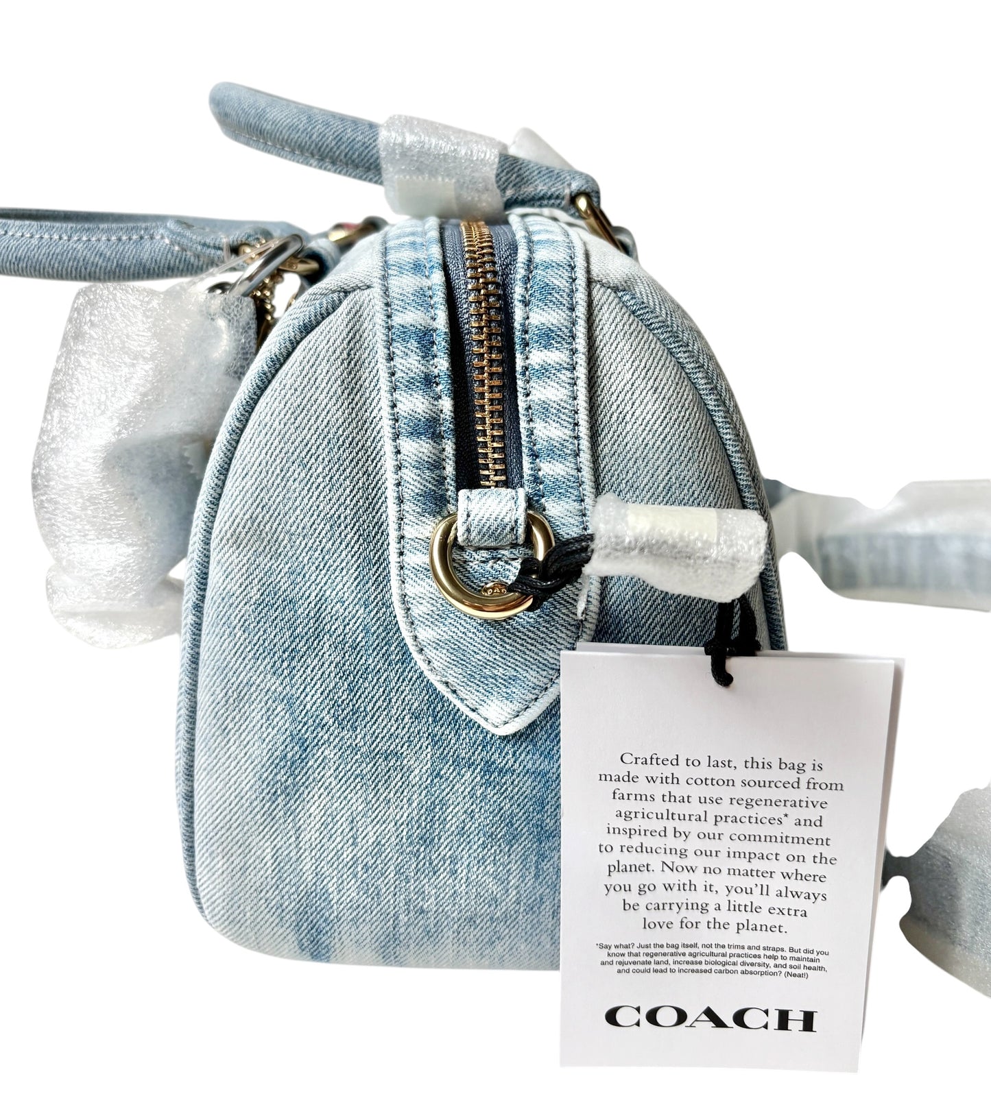 Coach Medium Rowan Satchel in Loved Denim