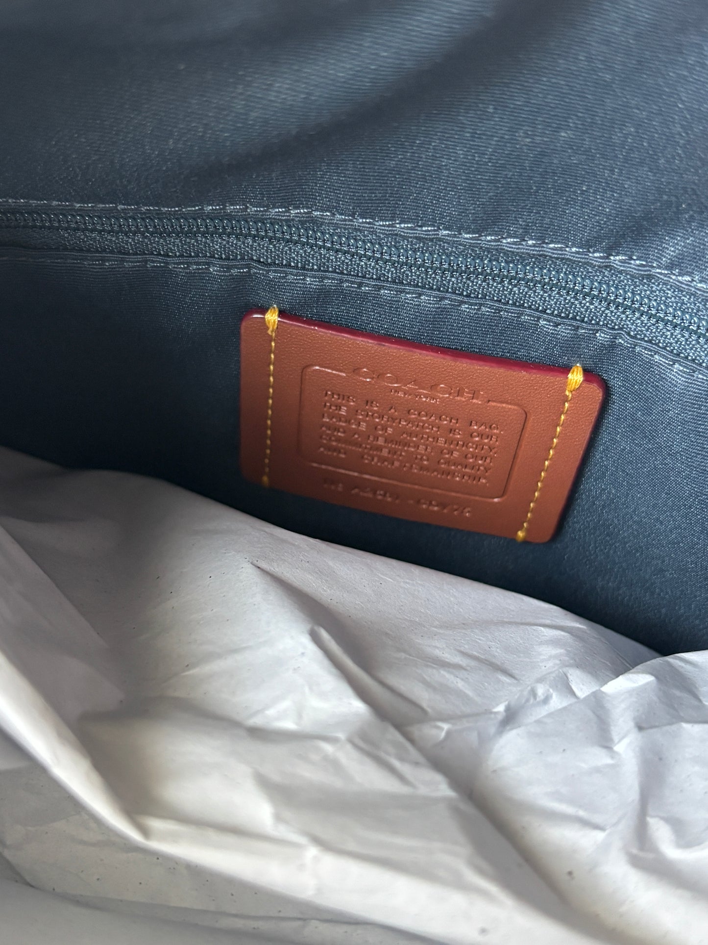 Coach Large Rowan Satchel in Loved Denim