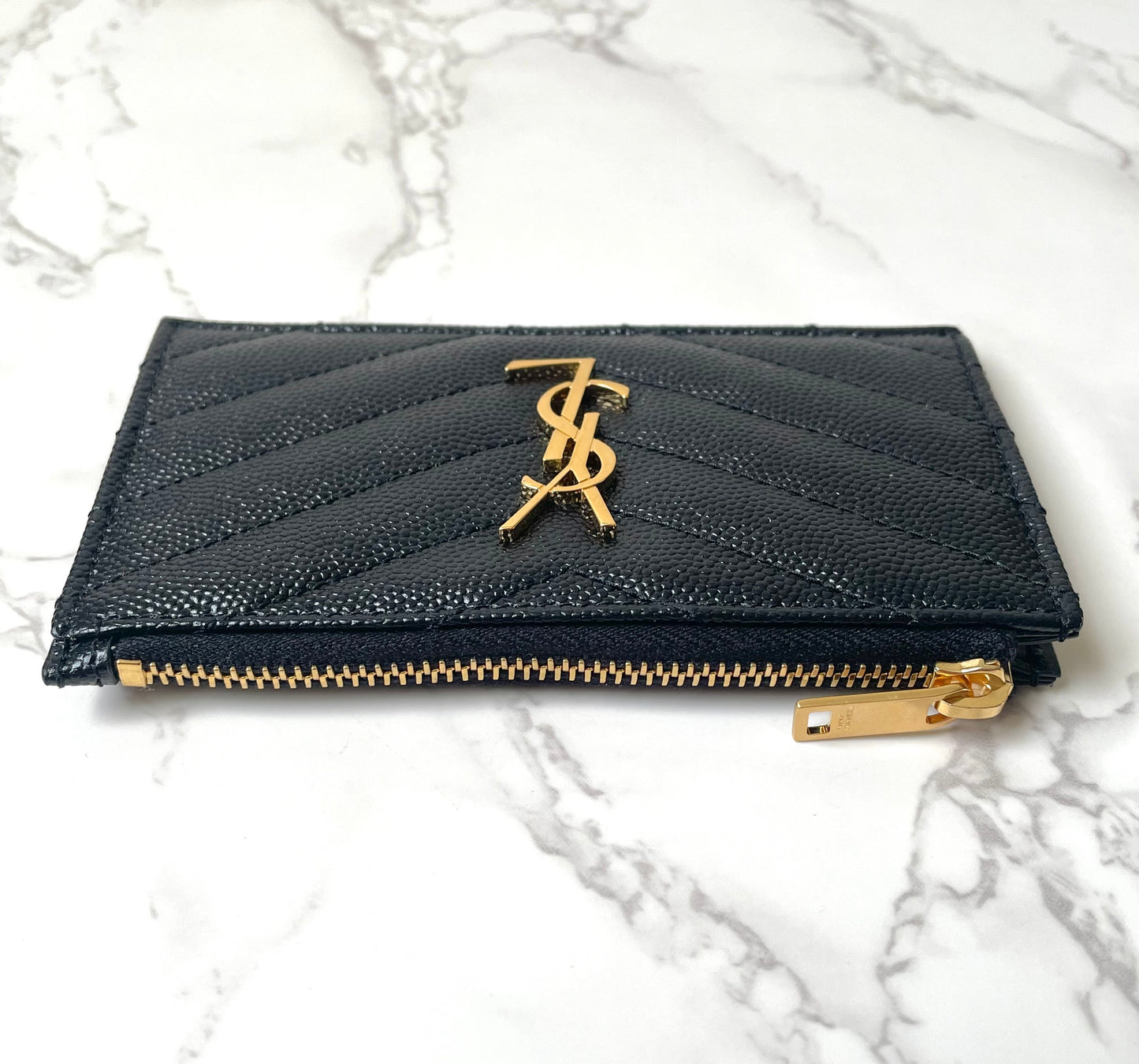 Saint Laurent Zipped Fragments Card Case