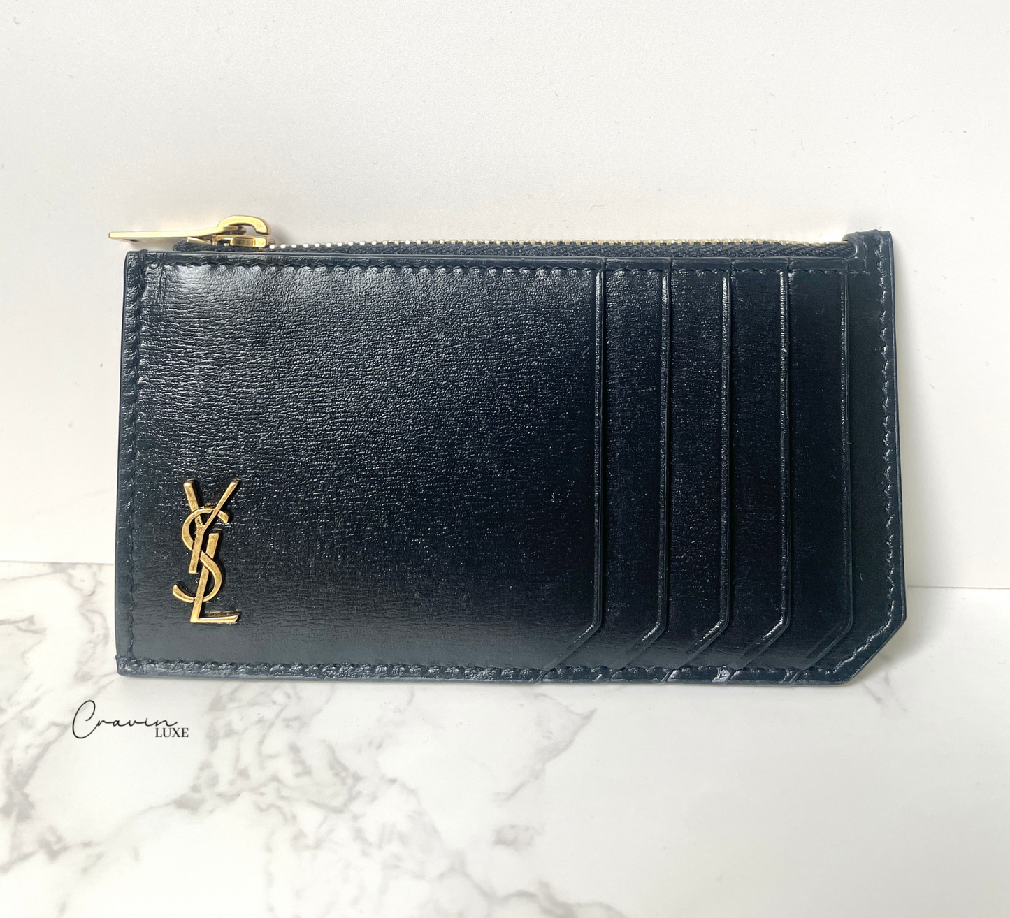 Saint Laurent Zipped Fragments Card Case