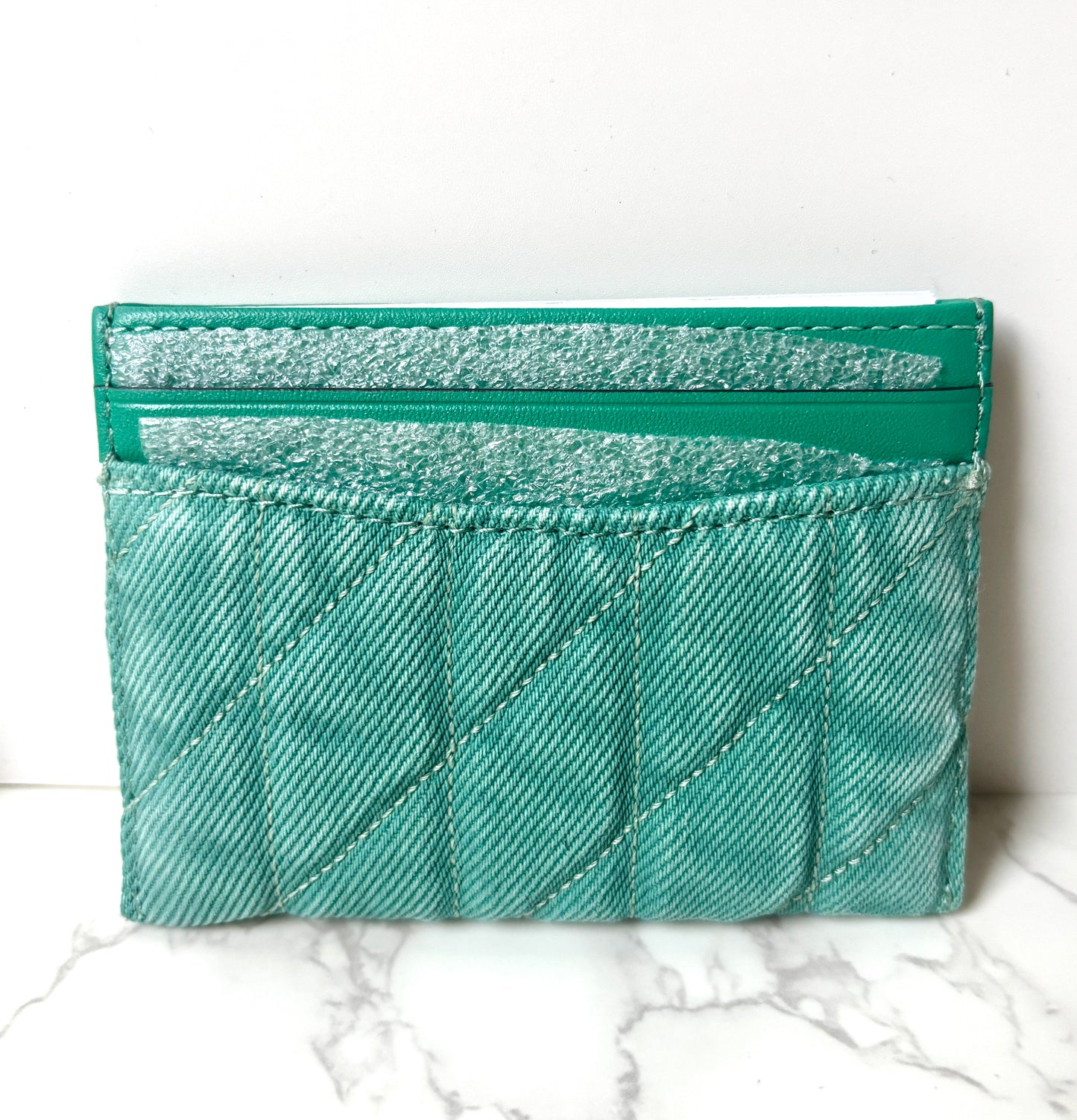 Coach Quilted Denim Card Holder