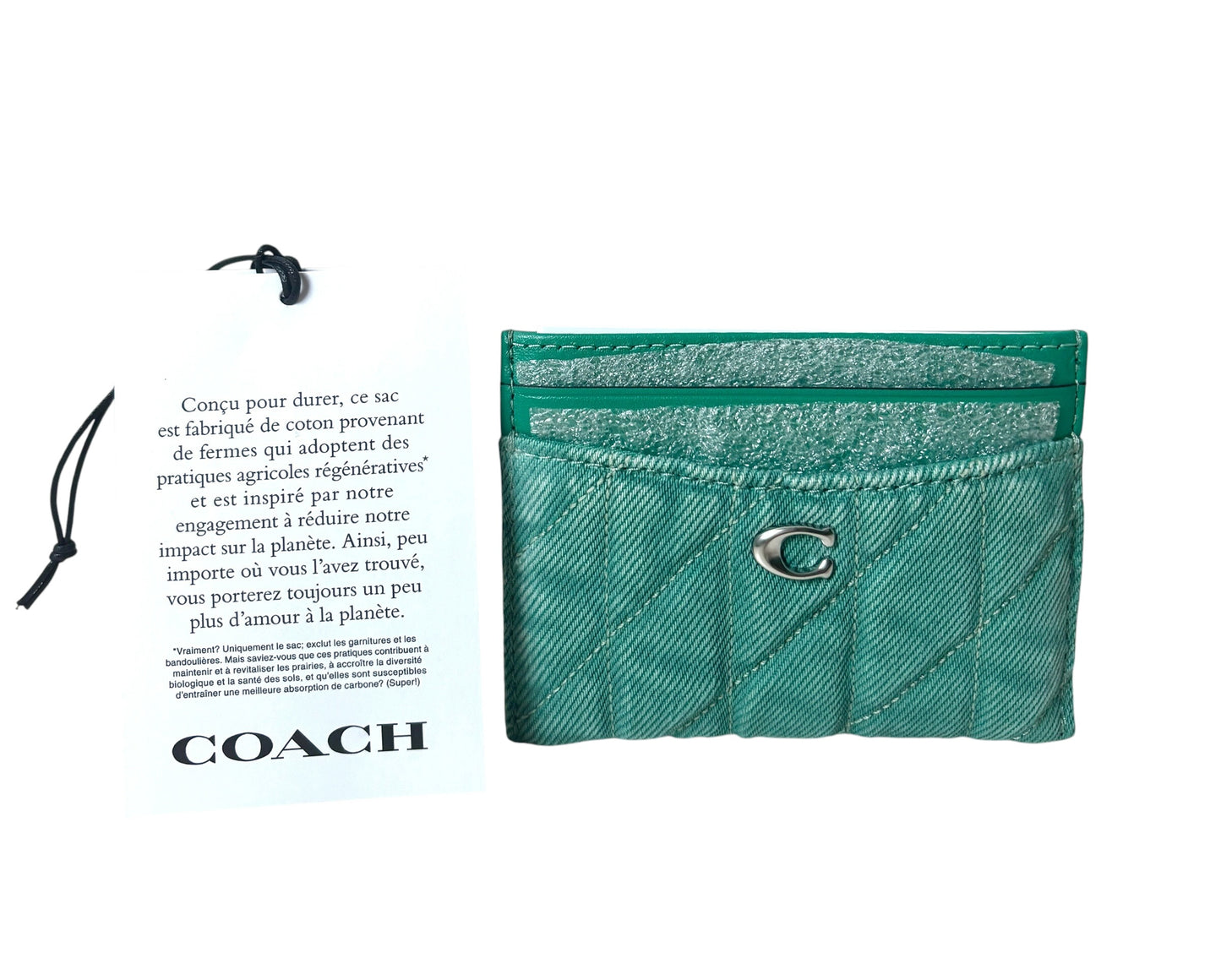 Coach Quilted Denim Card Holder