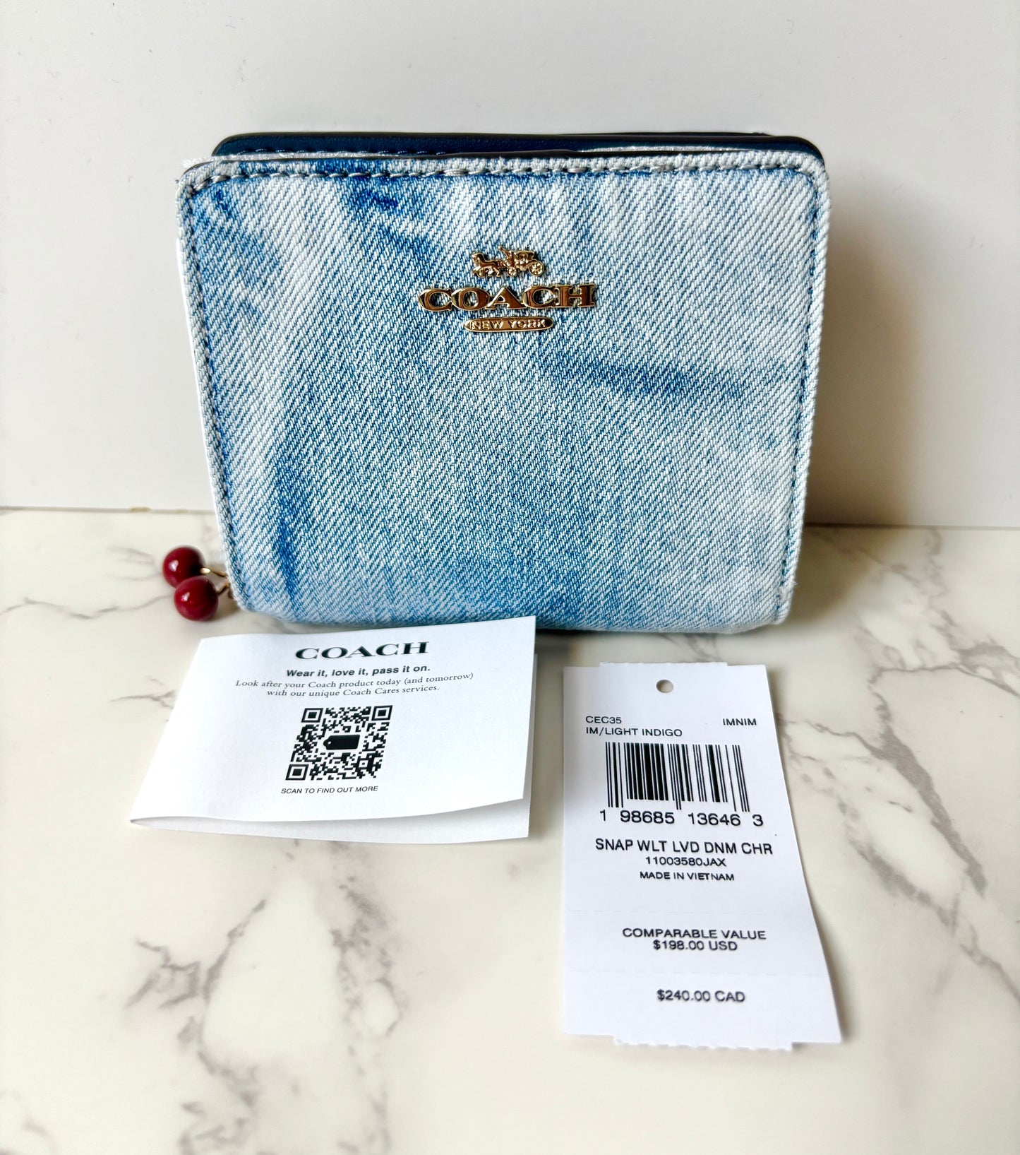 Coach Loved Denim Snap Wallet