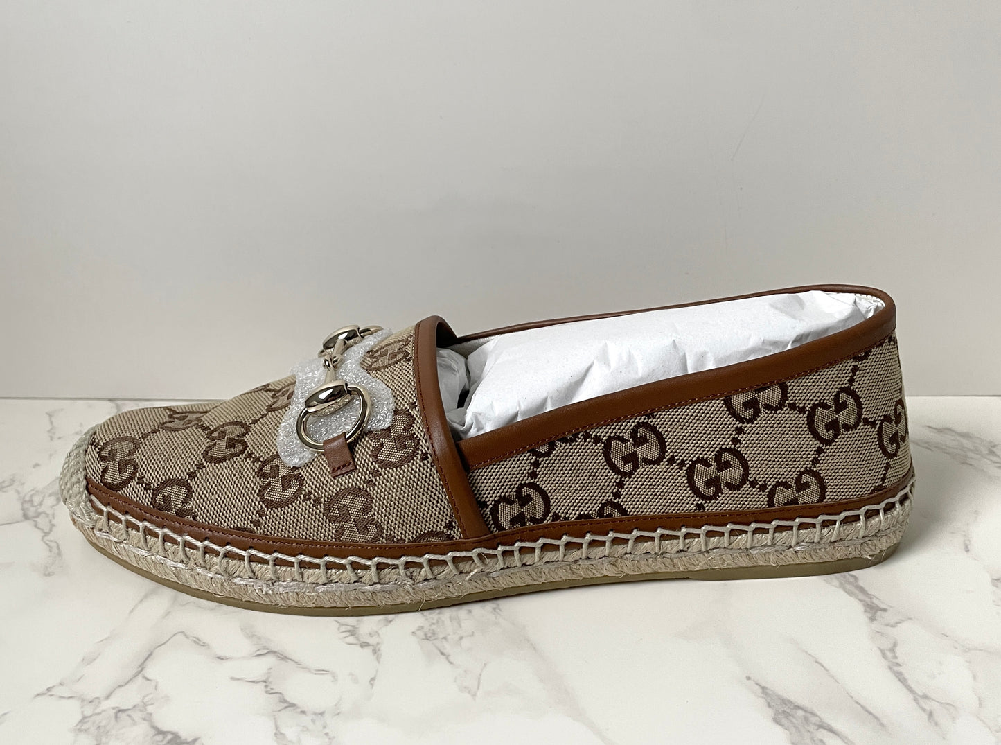 Gucci Horsebit GG Canvas Espadrilles