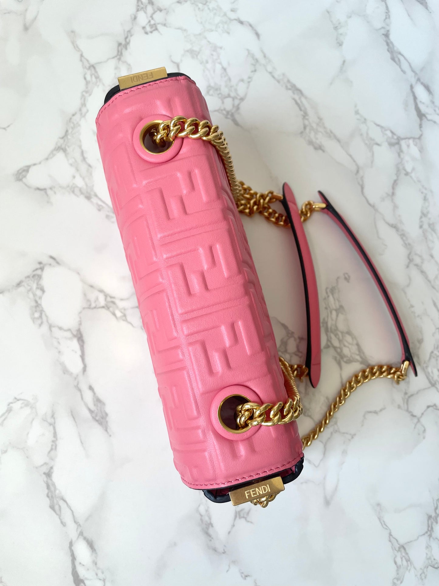 Fendi Leather Midi Baguette