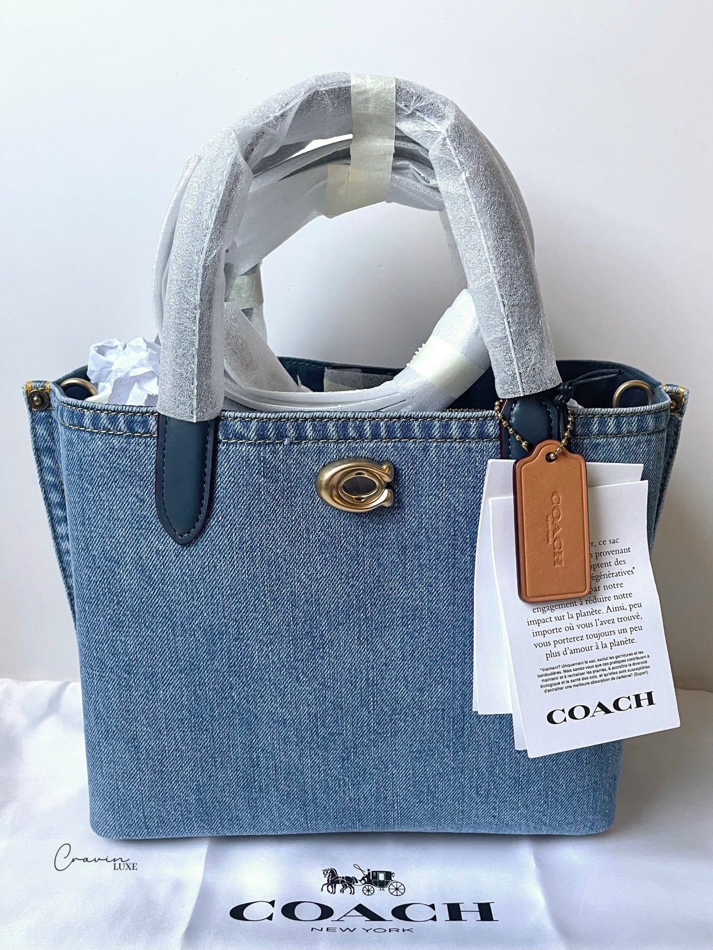 Coach Willow Tote 24 in Denim