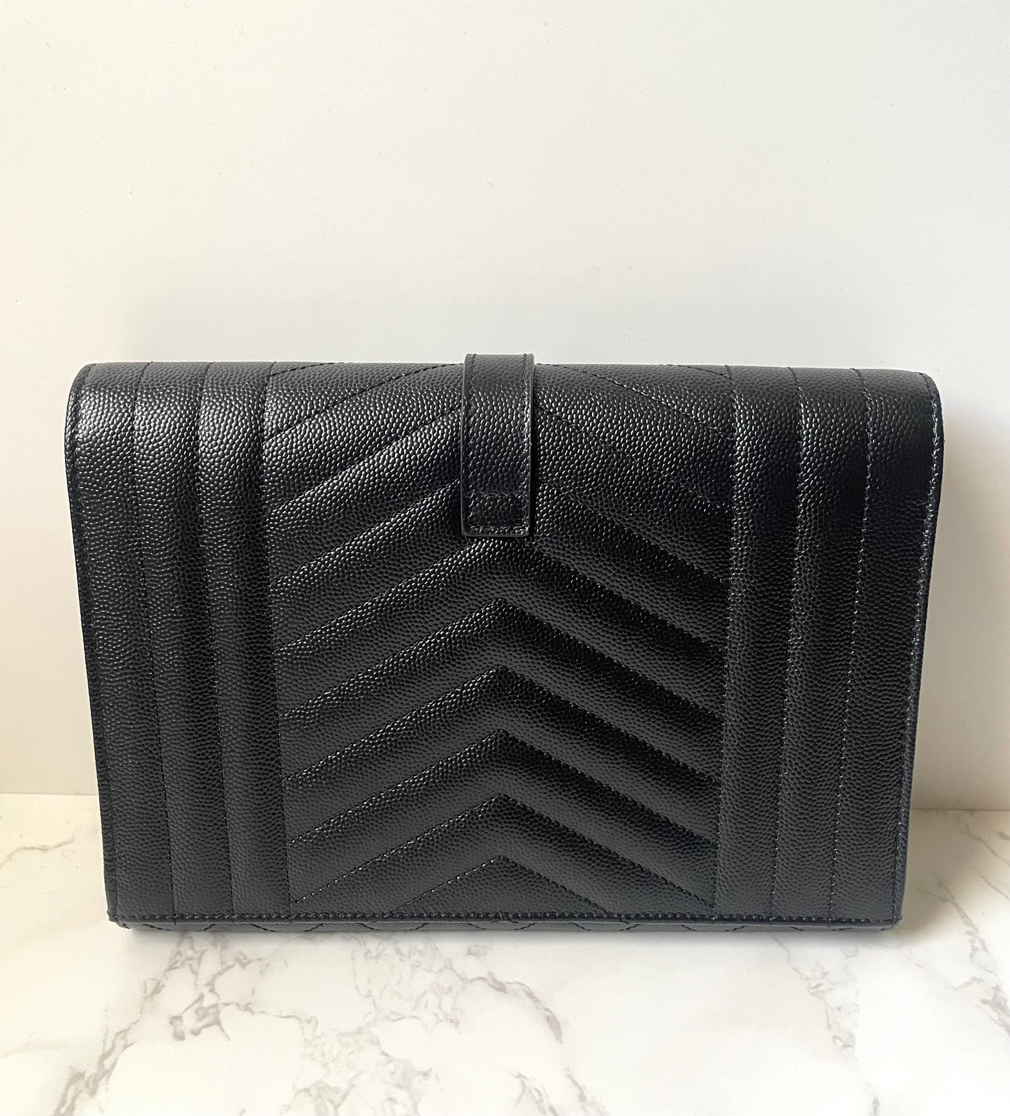 Saint Laurent Tri-Quilt Envelope Wristlet Clutch