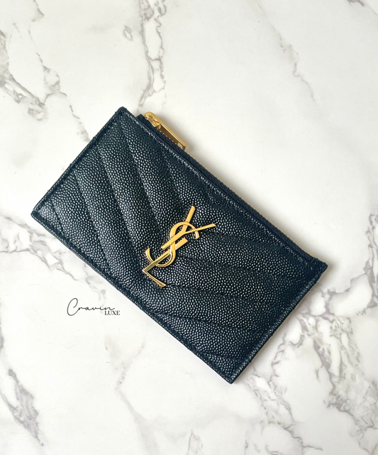 Saint Laurent Zipped Fragments Card Case