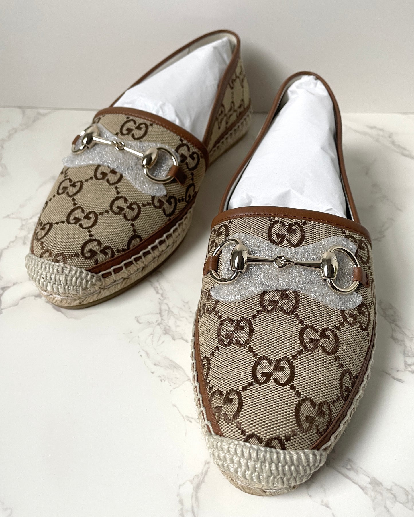 Gucci Horsebit GG Canvas Espadrilles
