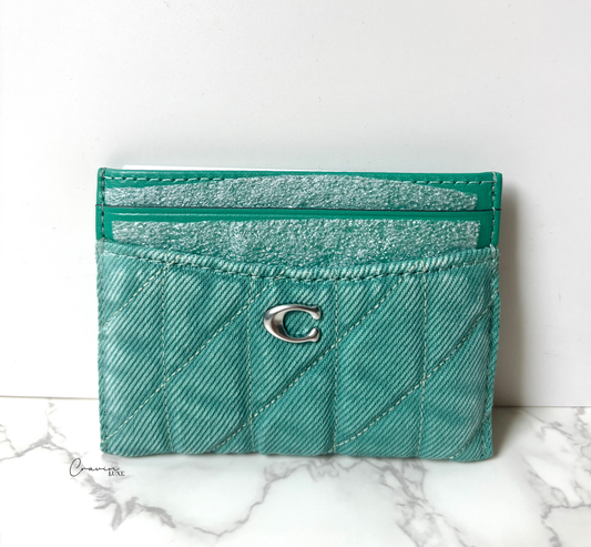 Coach Quilted Denim Card Holder