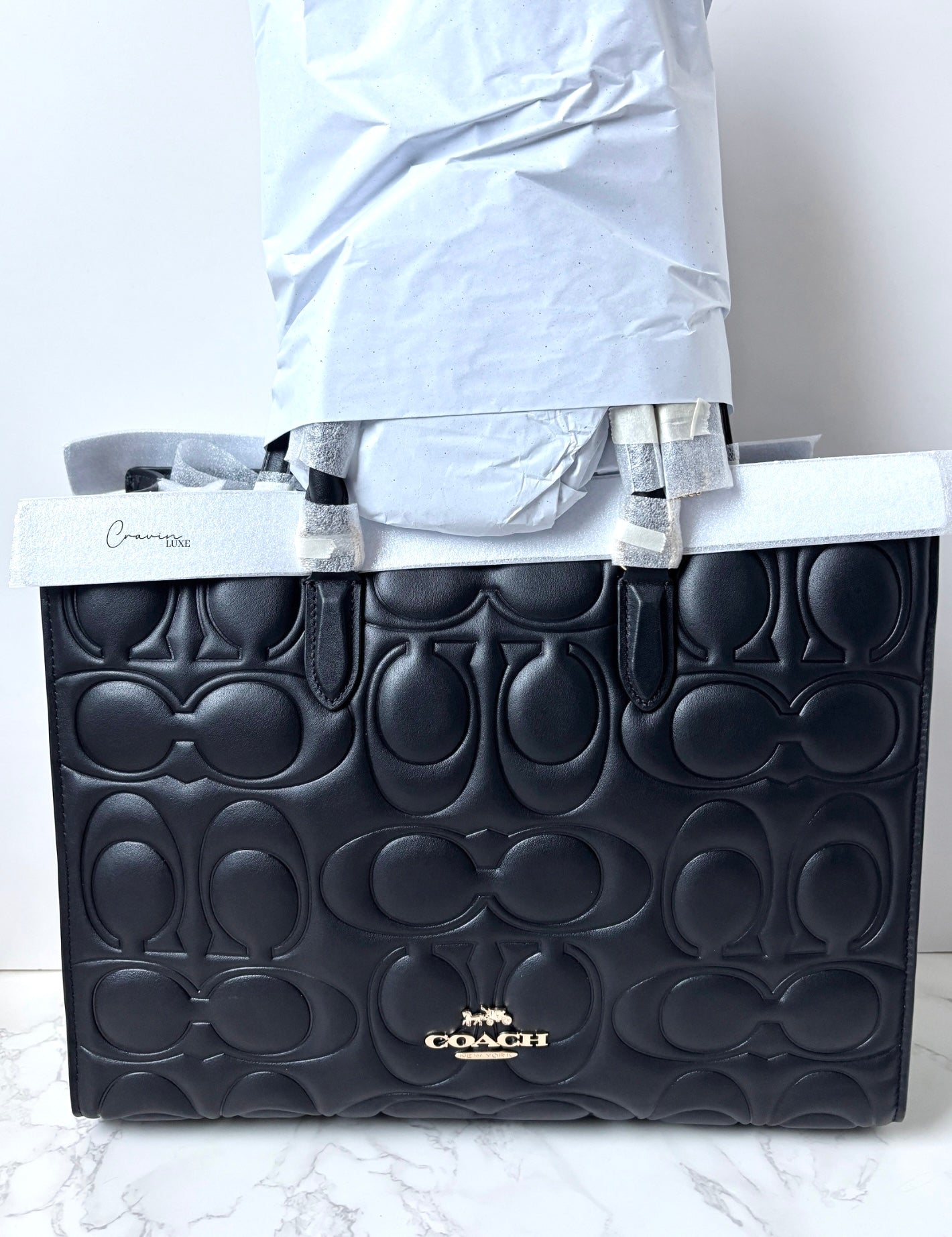 Coach Maggie Tote Signature Leather