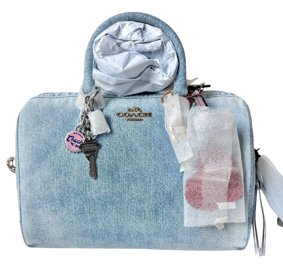 Coach Large Rowan Satchel in Loved Denim