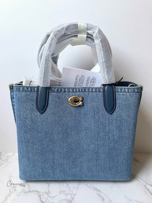 Coach Willow Tote 24 in Denim