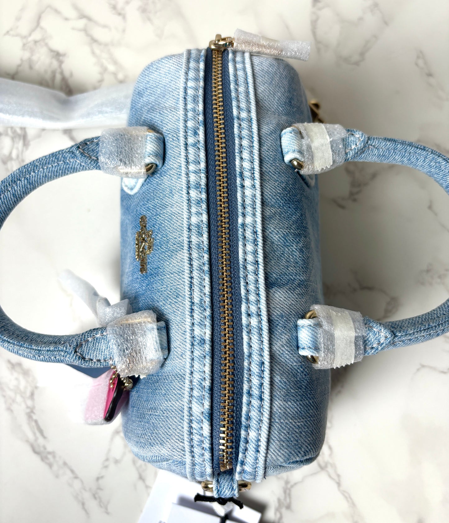 Coach Mini Rowan Crossbody Bag In Loved Denim