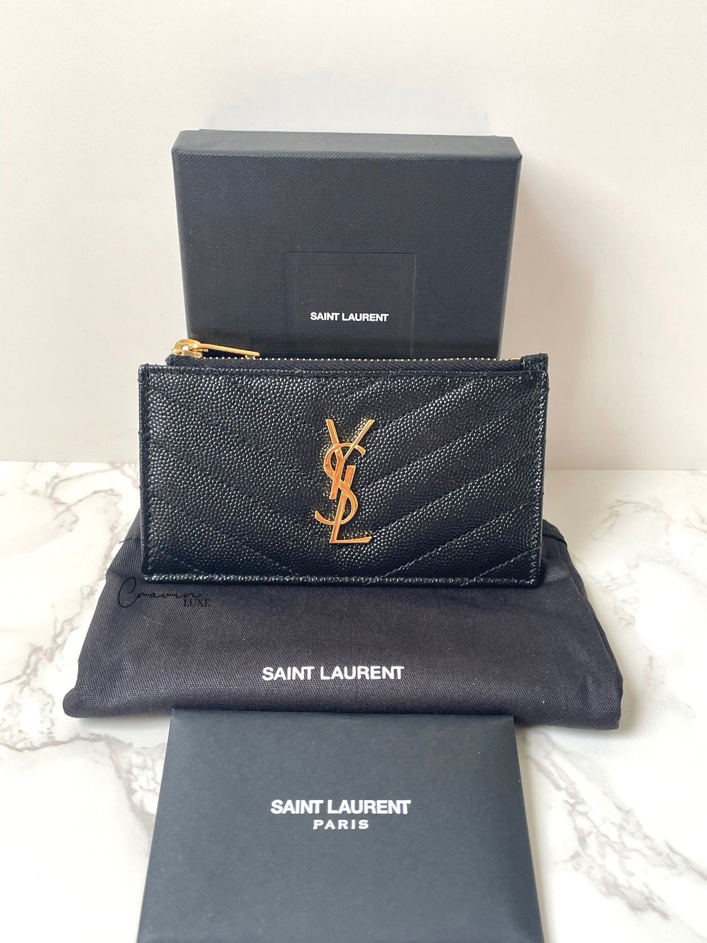 Saint Laurent Zipped Fragments Card Case