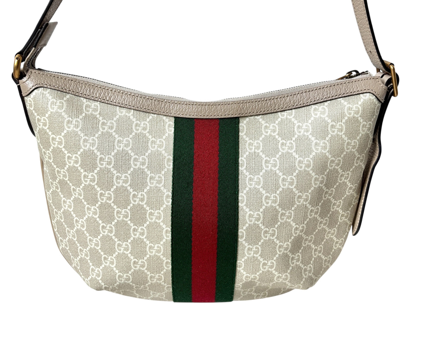Gucci GG Supreme Half Moon Hobo Shoulder Bag