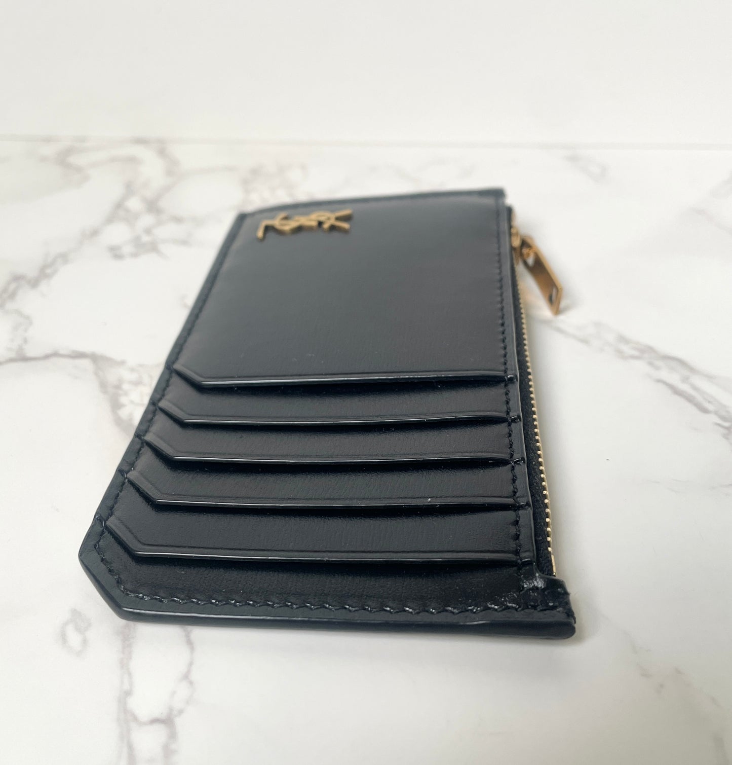 Saint Laurent Zipped Fragments Card Case