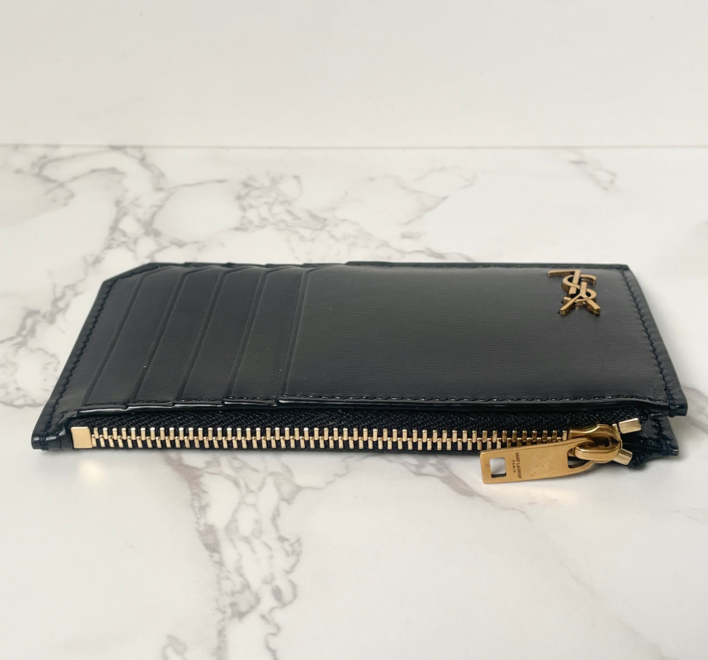 Saint Laurent Zipped Fragments Card Case