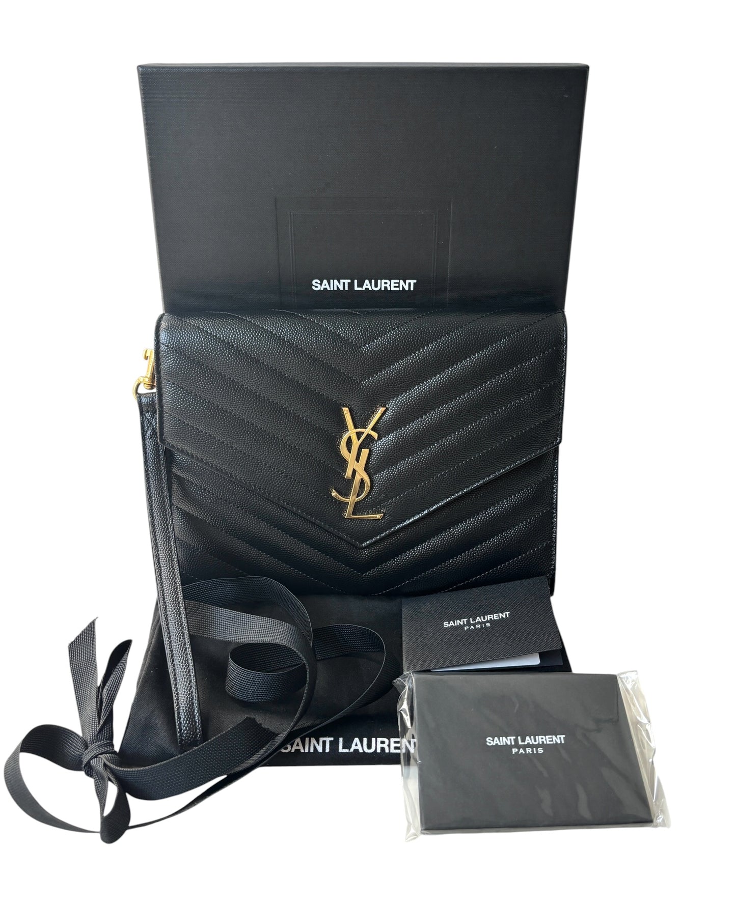 Saint Laurent Cassandre Matelasse Flap Clutch
