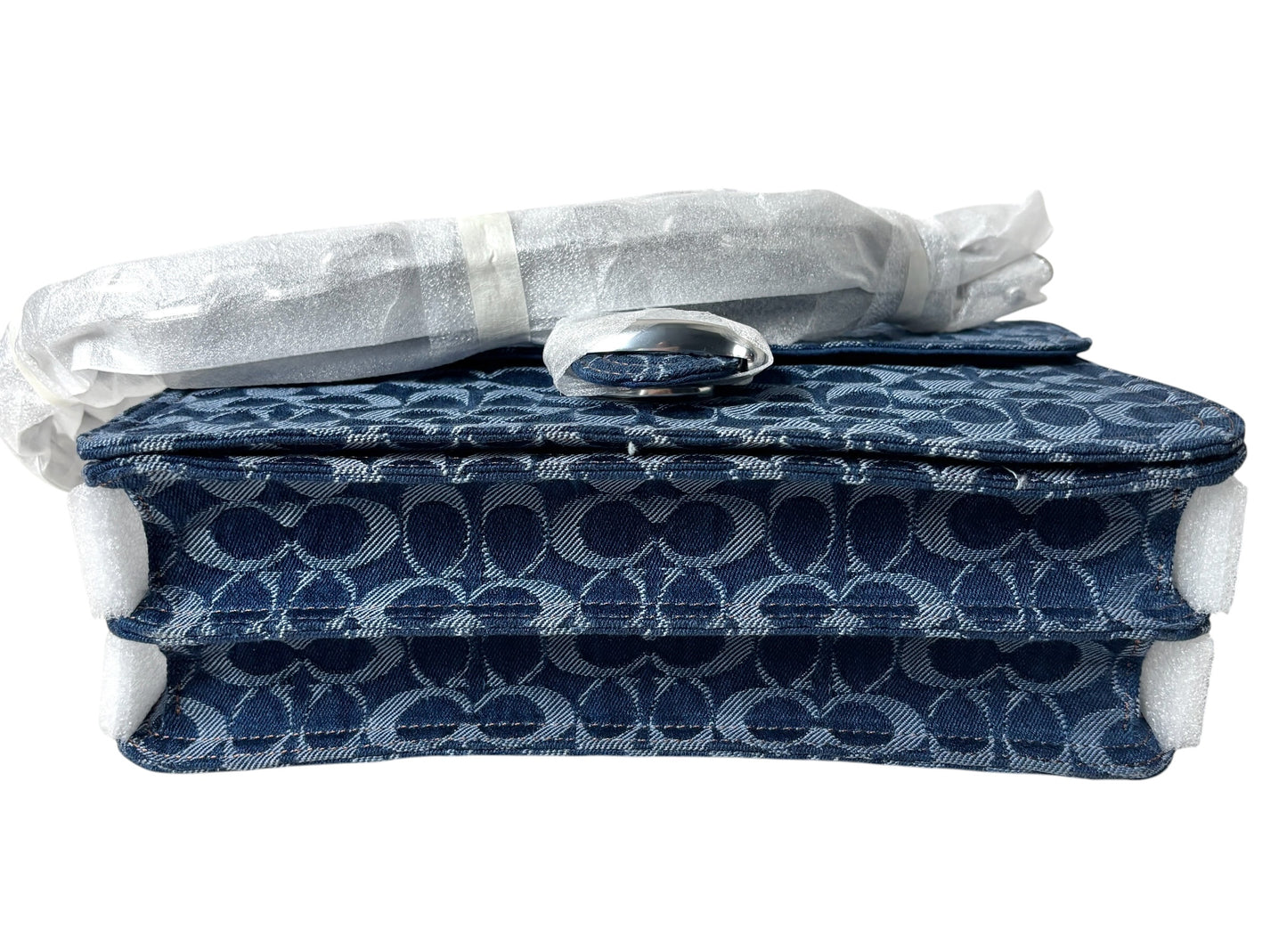 Coach Washed Signature Denim Chain Tabby 30