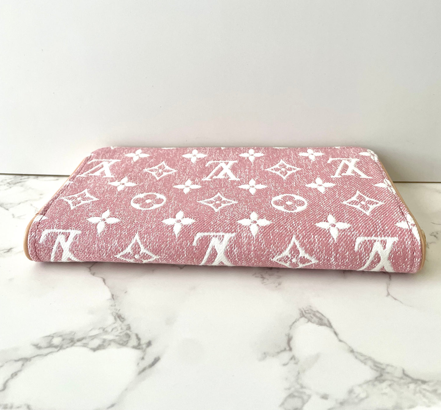 Louis Vuitton Monogram Jacquard Rose Pink Denim Zippy Wallet